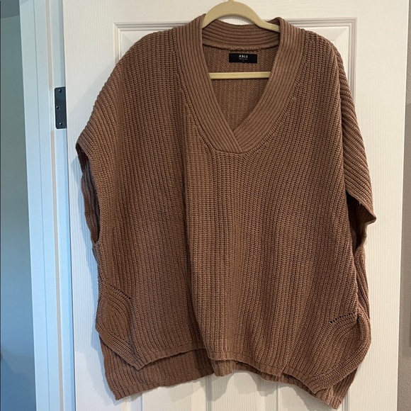 Able Sweaters - Able Women's Tan V-Neck Sweater
